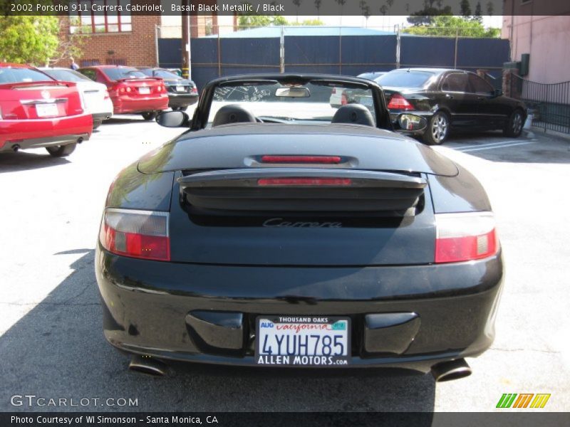 Basalt Black Metallic / Black 2002 Porsche 911 Carrera Cabriolet