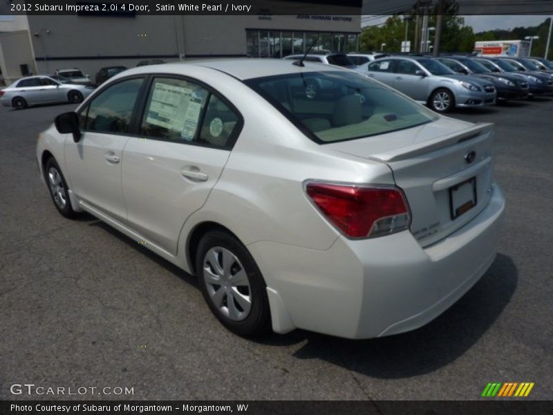 Satin White Pearl / Ivory 2012 Subaru Impreza 2.0i 4 Door