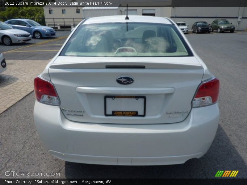 Satin White Pearl / Ivory 2012 Subaru Impreza 2.0i 4 Door