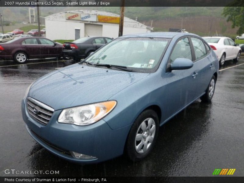 Seattle Light Blue / Beige 2007 Hyundai Elantra GLS Sedan