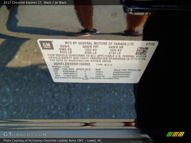 Black / Jet Black 2013 Chevrolet Equinox LT