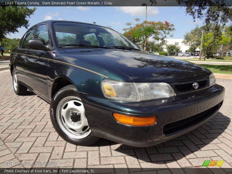 Dark Emerald Pearl Green Metallic / Gray 1997 Toyota Corolla