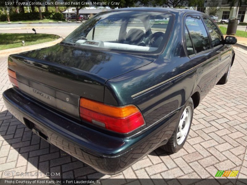 Dark Emerald Pearl Green Metallic / Gray 1997 Toyota Corolla
