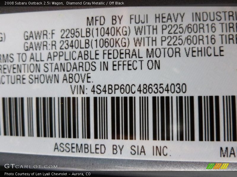 Diamond Gray Metallic / Off Black 2008 Subaru Outback 2.5i Wagon