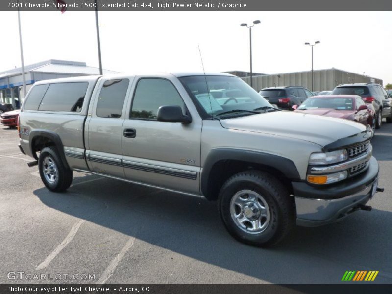 Light Pewter Metallic / Graphite 2001 Chevrolet Silverado 1500 Extended Cab 4x4