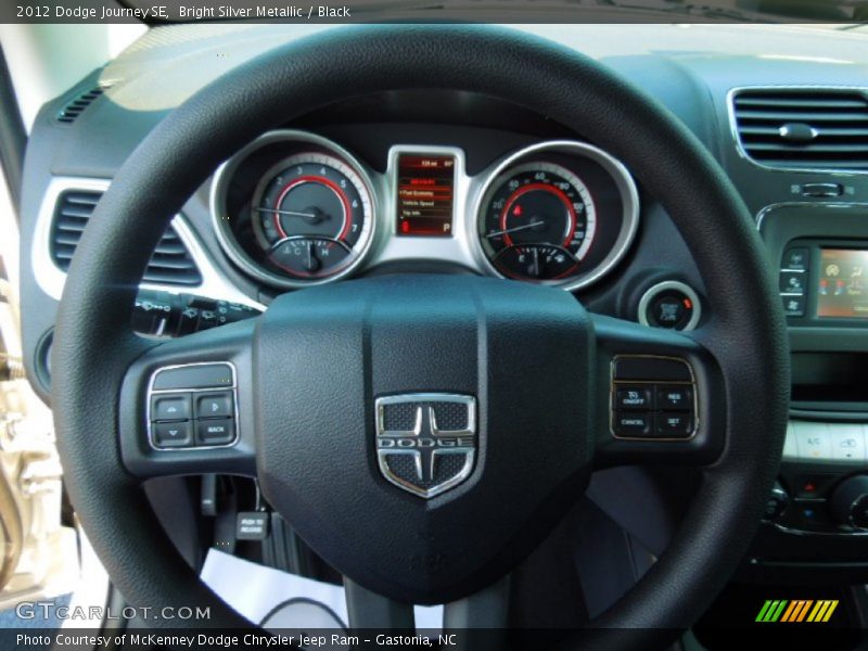 Bright Silver Metallic / Black 2012 Dodge Journey SE