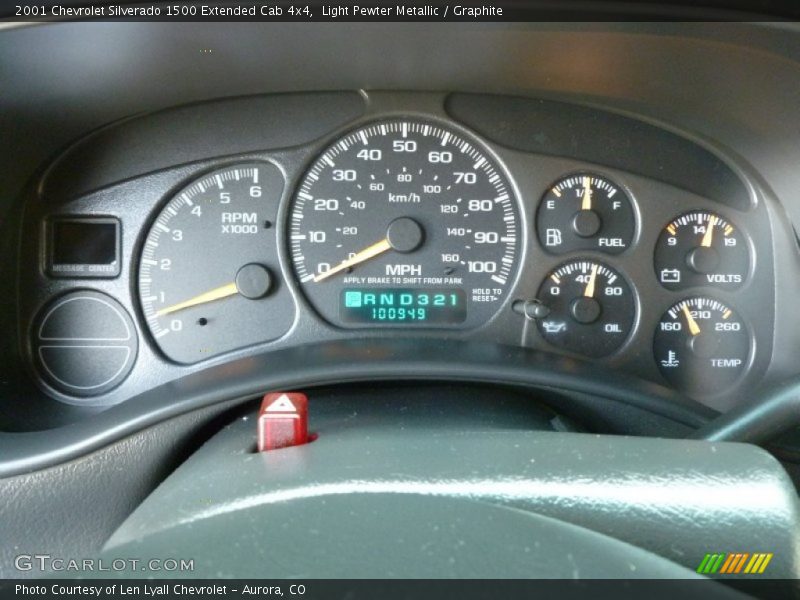 Light Pewter Metallic / Graphite 2001 Chevrolet Silverado 1500 Extended Cab 4x4