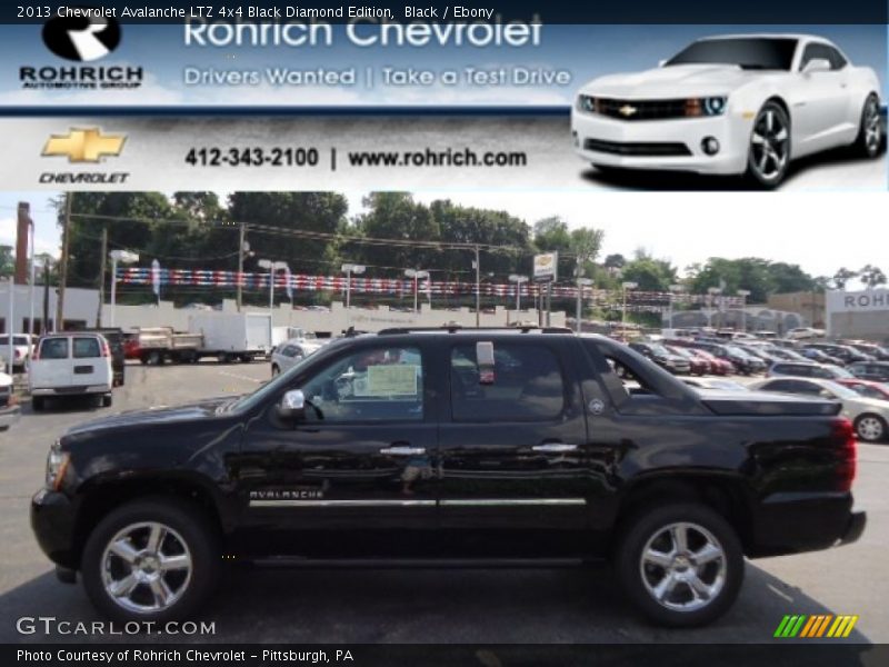 Black / Ebony 2013 Chevrolet Avalanche LTZ 4x4 Black Diamond Edition