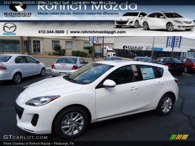 Crystal White Pearl Mica / Black 2012 Mazda MAZDA3 i Grand Touring 5 Door