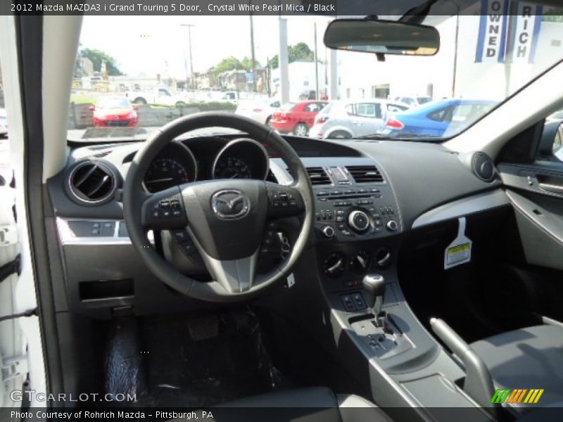 Crystal White Pearl Mica / Black 2012 Mazda MAZDA3 i Grand Touring 5 Door