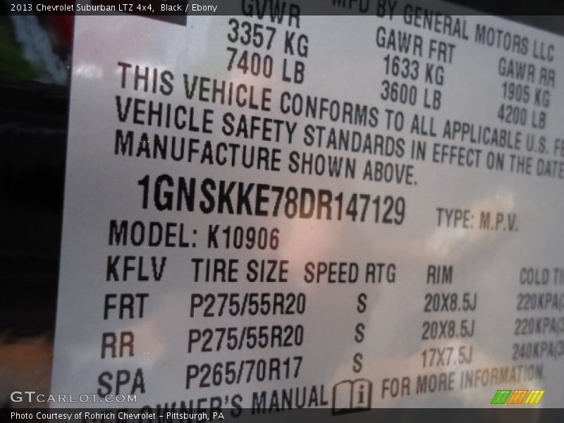 Black / Ebony 2013 Chevrolet Suburban LTZ 4x4