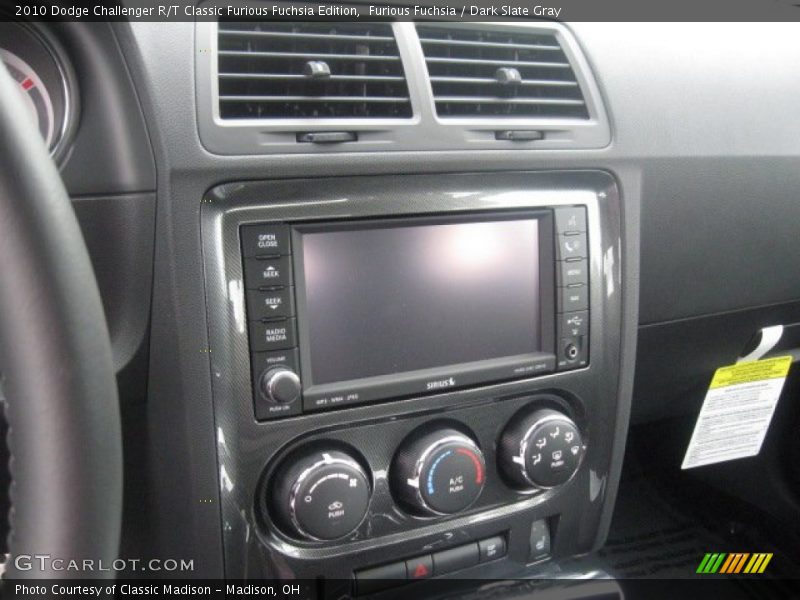 Controls of 2010 Challenger R/T Classic Furious Fuchsia Edition