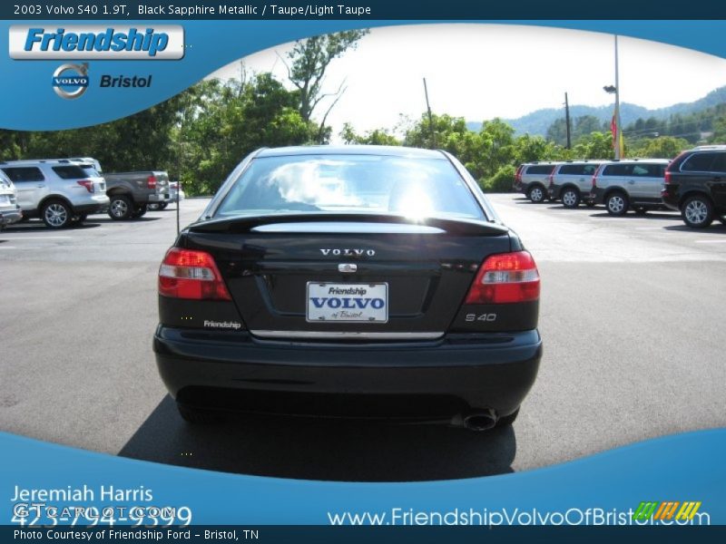 Black Sapphire Metallic / Taupe/Light Taupe 2003 Volvo S40 1.9T