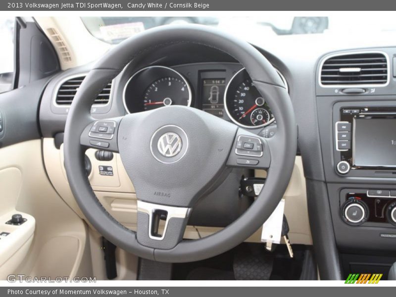 Candy White / Cornsilk Beige 2013 Volkswagen Jetta TDI SportWagen