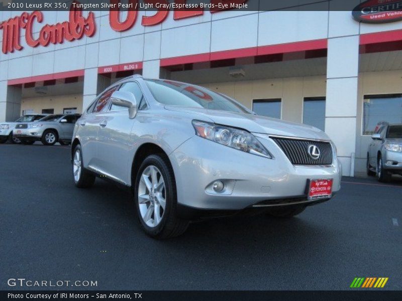 Tungsten Silver Pearl / Light Gray/Espresso Birds-Eye Maple 2010 Lexus RX 350