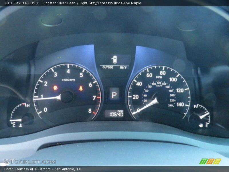 Tungsten Silver Pearl / Light Gray/Espresso Birds-Eye Maple 2010 Lexus RX 350