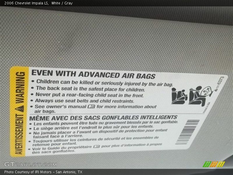 White / Gray 2006 Chevrolet Impala LS