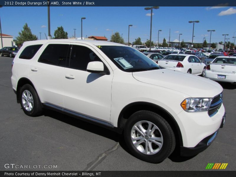 Stone White / Black 2012 Dodge Durango SXT AWD