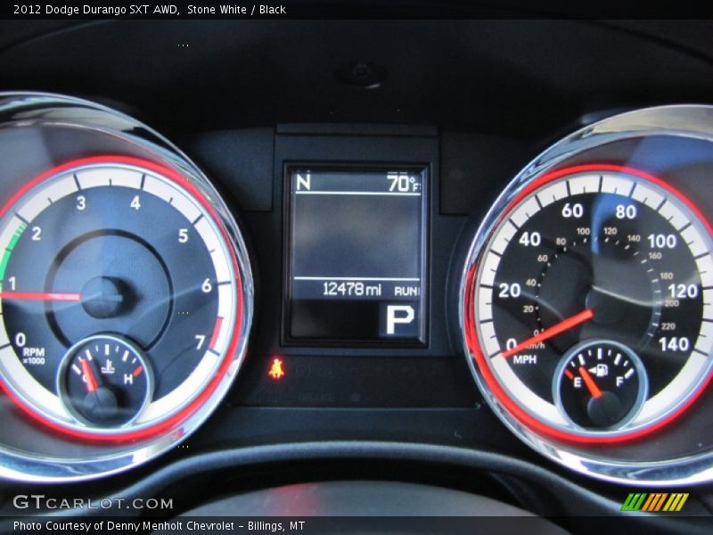 Stone White / Black 2012 Dodge Durango SXT AWD