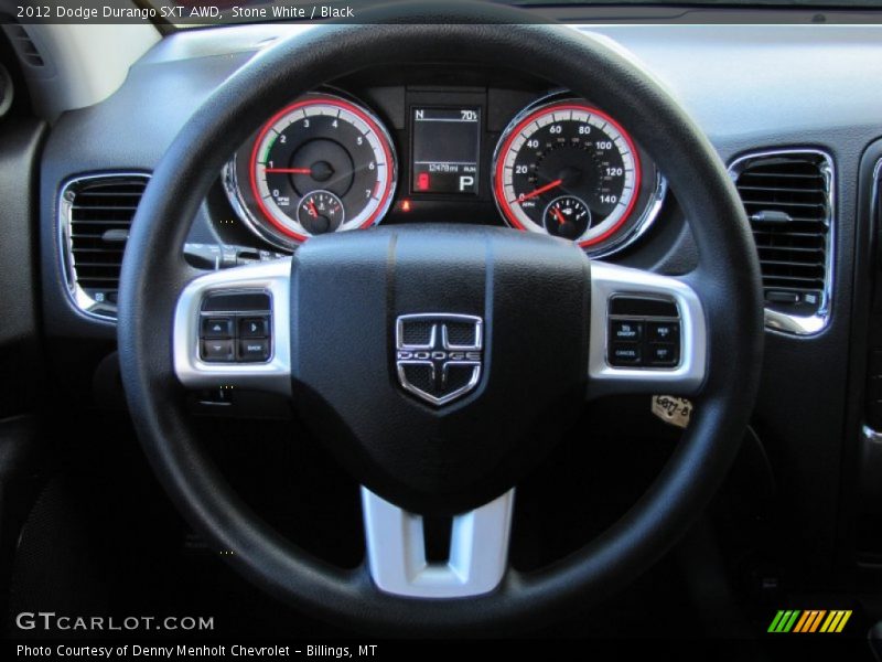 Stone White / Black 2012 Dodge Durango SXT AWD