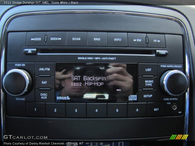Stone White / Black 2012 Dodge Durango SXT AWD