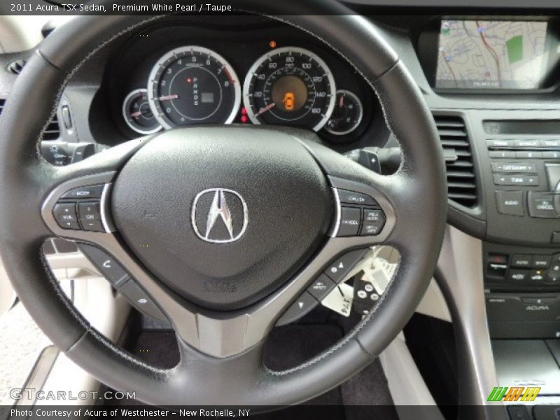 Premium White Pearl / Taupe 2011 Acura TSX Sedan