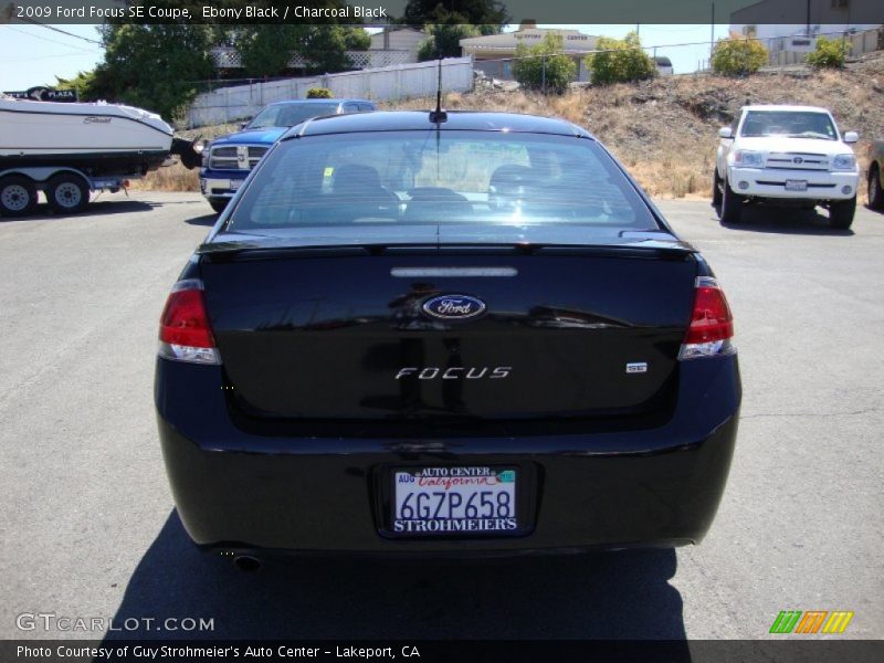 Ebony Black / Charcoal Black 2009 Ford Focus SE Coupe