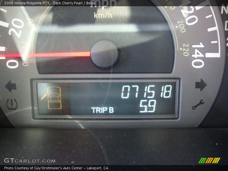 Dark Cherry Pearl / Beige 2008 Honda Ridgeline RTX