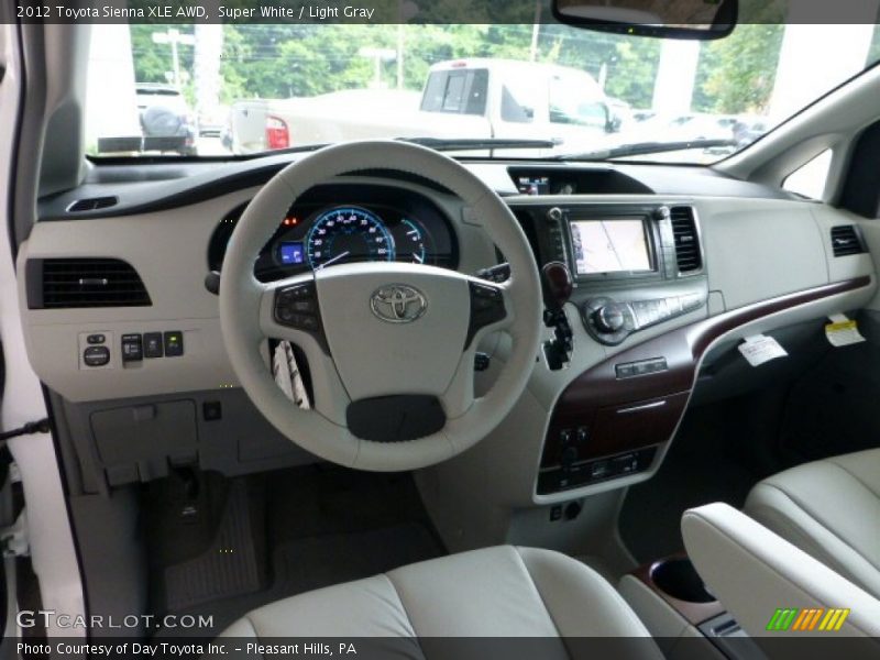 Super White / Light Gray 2012 Toyota Sienna XLE AWD
