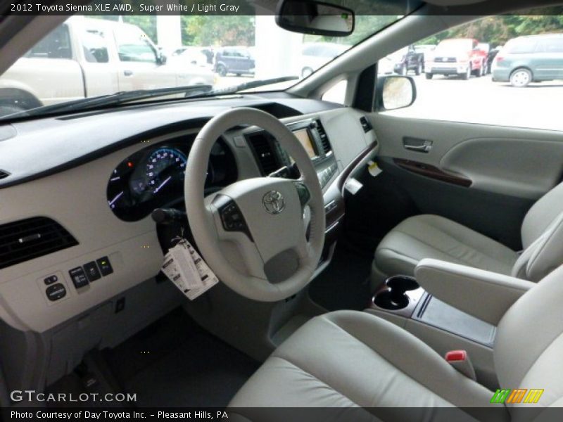 Super White / Light Gray 2012 Toyota Sienna XLE AWD