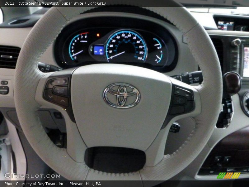 Super White / Light Gray 2012 Toyota Sienna XLE AWD