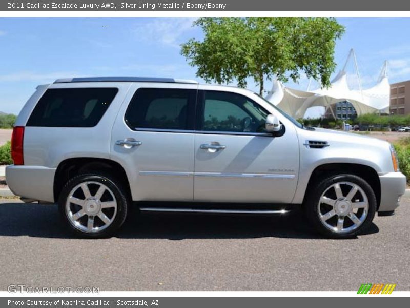 Silver Lining Metallic / Ebony/Ebony 2011 Cadillac Escalade Luxury AWD