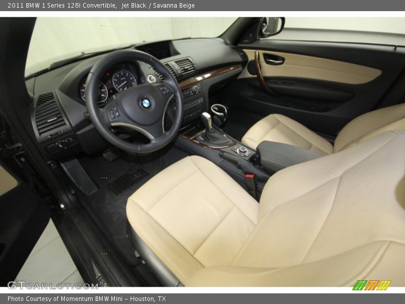 Jet Black / Savanna Beige 2011 BMW 1 Series 128i Convertible