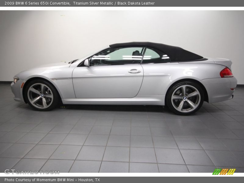 Titanium Silver Metallic / Black Dakota Leather 2009 BMW 6 Series 650i Convertible