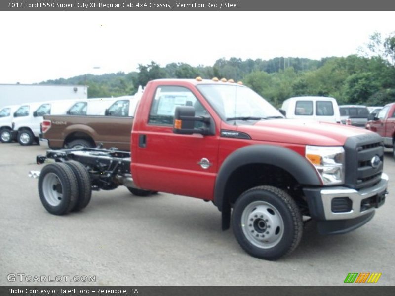 Vermillion Red / Steel 2012 Ford F550 Super Duty XL Regular Cab 4x4 Chassis