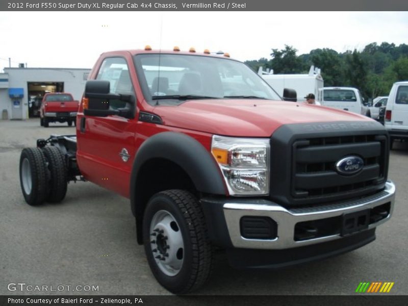 Vermillion Red / Steel 2012 Ford F550 Super Duty XL Regular Cab 4x4 Chassis