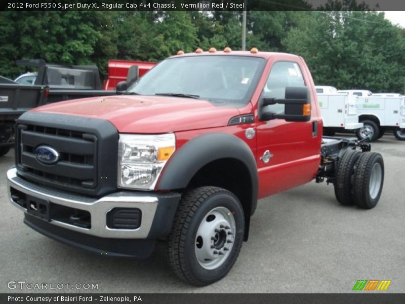 Front 3/4 View of 2012 F550 Super Duty XL Regular Cab 4x4 Chassis