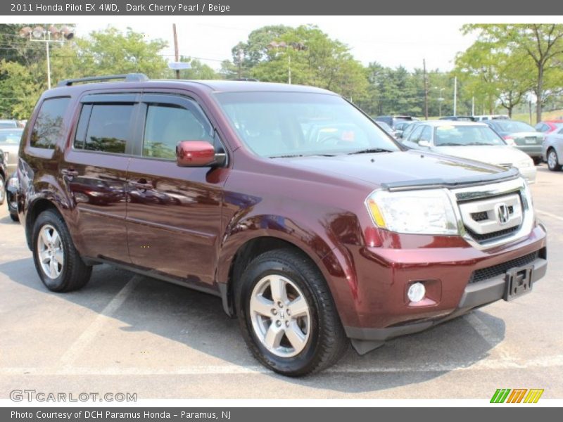Dark Cherry Pearl / Beige 2011 Honda Pilot EX 4WD