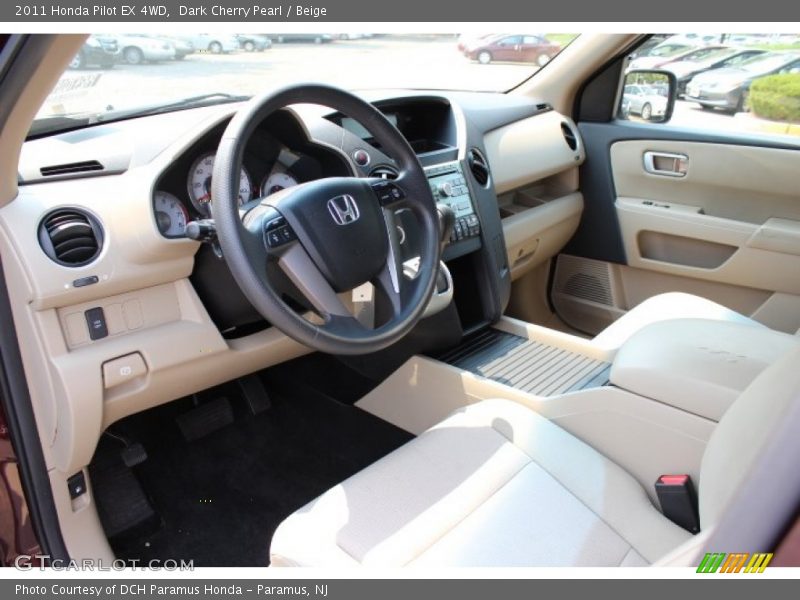 Dark Cherry Pearl / Beige 2011 Honda Pilot EX 4WD