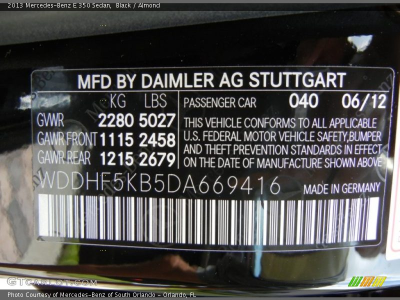Black / Almond 2013 Mercedes-Benz E 350 Sedan