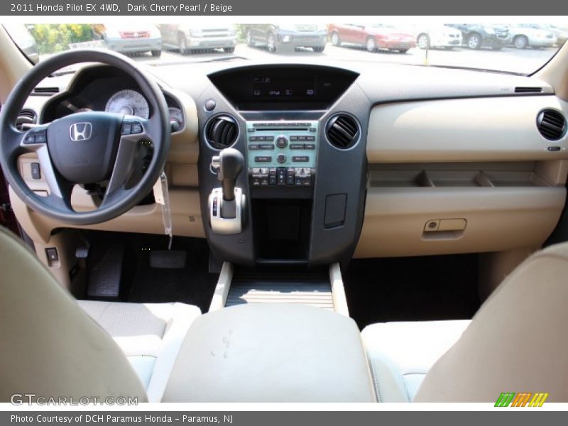 Dark Cherry Pearl / Beige 2011 Honda Pilot EX 4WD