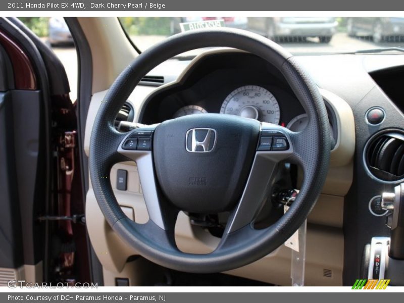 Dark Cherry Pearl / Beige 2011 Honda Pilot EX 4WD