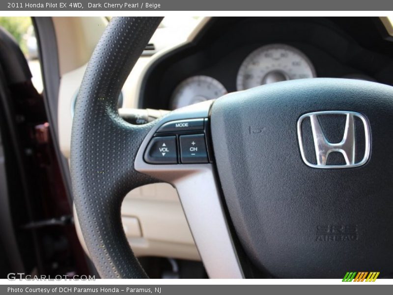 Dark Cherry Pearl / Beige 2011 Honda Pilot EX 4WD