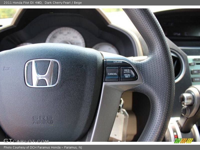 Dark Cherry Pearl / Beige 2011 Honda Pilot EX 4WD