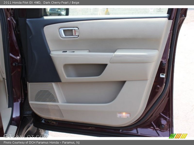 Dark Cherry Pearl / Beige 2011 Honda Pilot EX 4WD