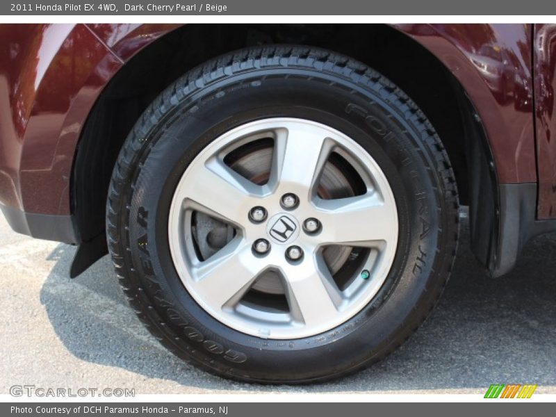 Dark Cherry Pearl / Beige 2011 Honda Pilot EX 4WD