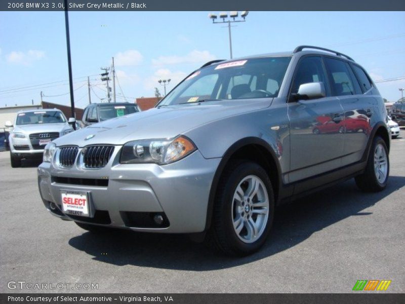 Silver Grey Metallic / Black 2006 BMW X3 3.0i