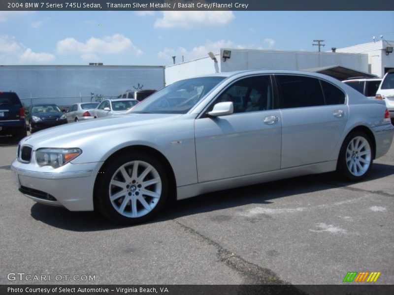 Titanium Silver Metallic / Basalt Grey/Flannel Grey 2004 BMW 7 Series 745Li Sedan
