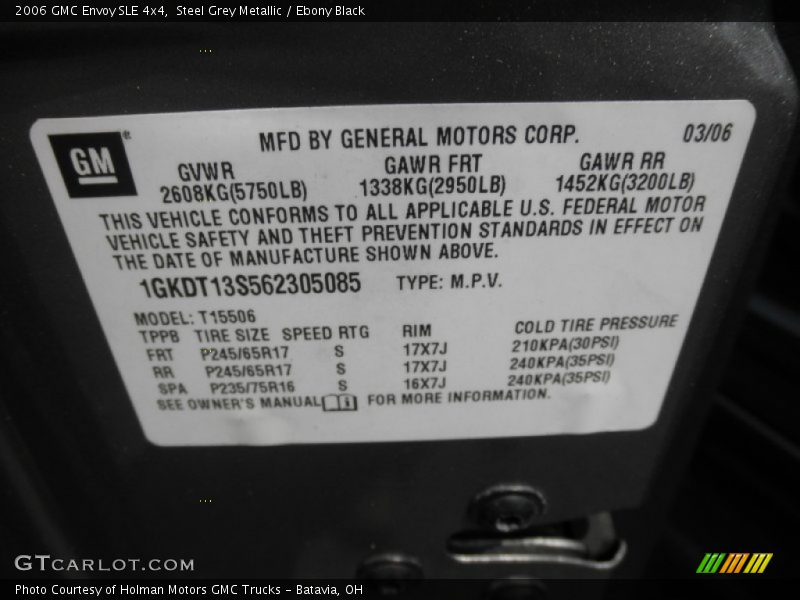 Steel Grey Metallic / Ebony Black 2006 GMC Envoy SLE 4x4