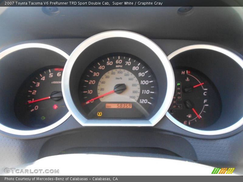 Super White / Graphite Gray 2007 Toyota Tacoma V6 PreRunner TRD Sport Double Cab